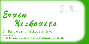 ervin miskovits business card